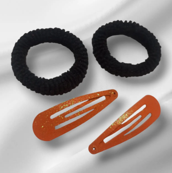 Заколки на Хелловін з резинками one size чорно-помаранчевий Київ - фото 2