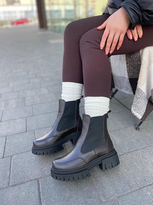 Edan Instruments Черевики жіночі EDAN шоколадні шкіра натуральна зима высота 13 см размеры 36-4 Коломыя - изображение 7