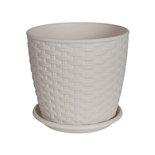 Вазон Ротанг з підставкою 30*27,5см біла троянда Алеана Житомир