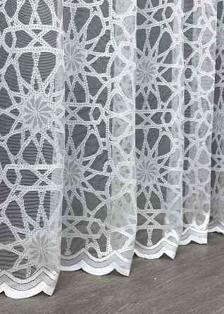 Тюль жаккард, цвет белый 1605т Киев