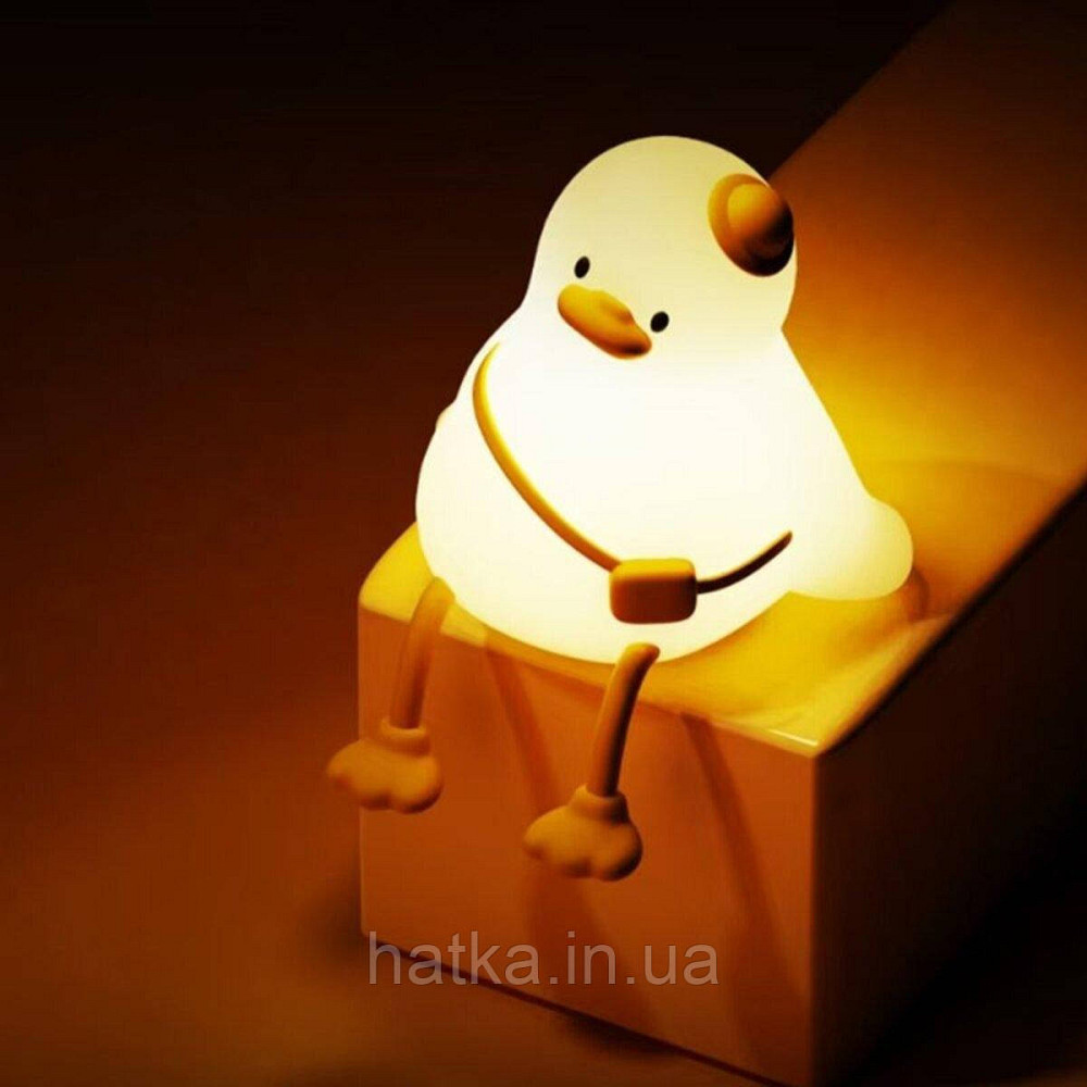 Нічник дитячий силіконовий сенсорний Каченя VALESO A050 для спальні акумуляторний білий Київ - фото 7