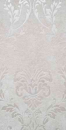 Шпалери вінілові на флізеліні Grandeco Universe 5 вензеля завитки сріблясті на пісочному Київ