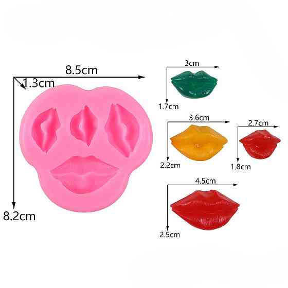 Молд силиконовый Губы 85 на 82 мм розовый Киев