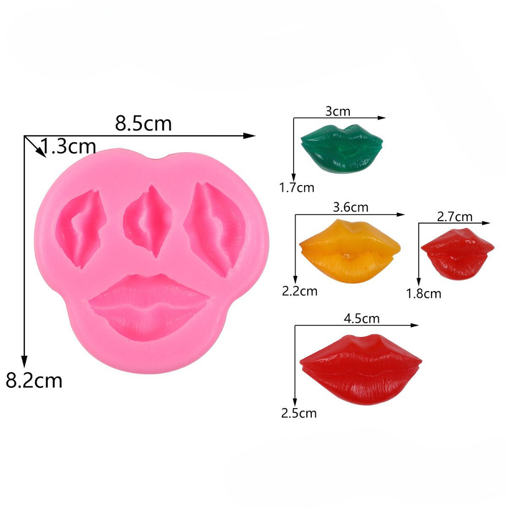 Молд силіконовий Губи 85 на 82 мм рожевий Київ - фото 2