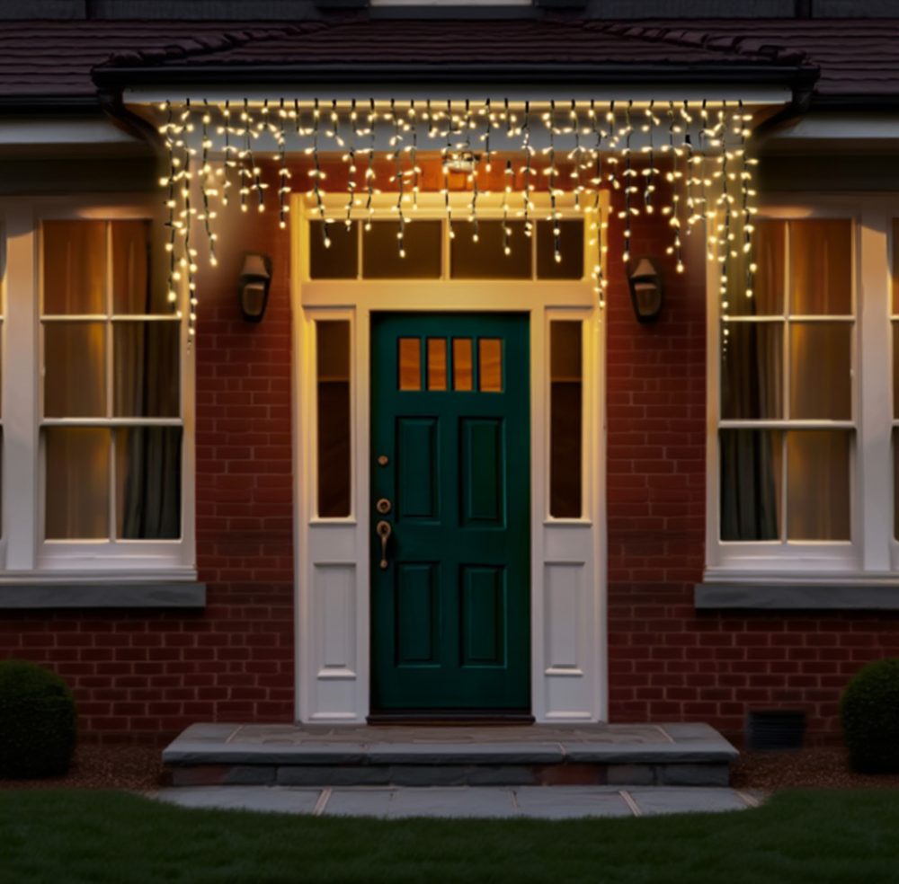 Новорічна гірлянда вулична Бахрома 6 м 105 LED білий провід Жовтий 6МWY Коломыя - изображение 2