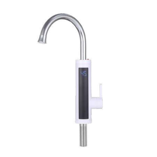 Кран-водонагрівач проточний s89 3,3кВт для кухні гусак вухо на гайці з дисплеєм та термостатом (W) Aquatica Житомир - фото 1