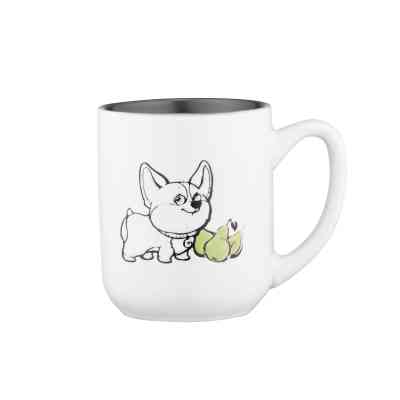 Чашка Ardesto Corgi, 380мл, кераміка, біло-сірий (AR3054) Винница