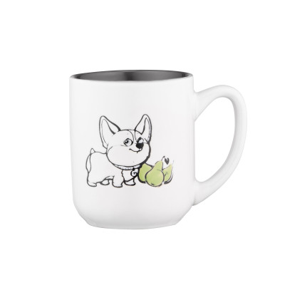 Чашка Ardesto Corgi, 380мл, кераміка, біло-сірий (AR3054) Винница - изображение 1
