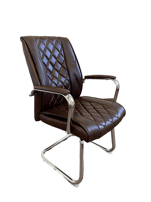 Офисное кресло конференционное Tehforward Dionis CF хром Темно-Коричневое Киев - изображение 1