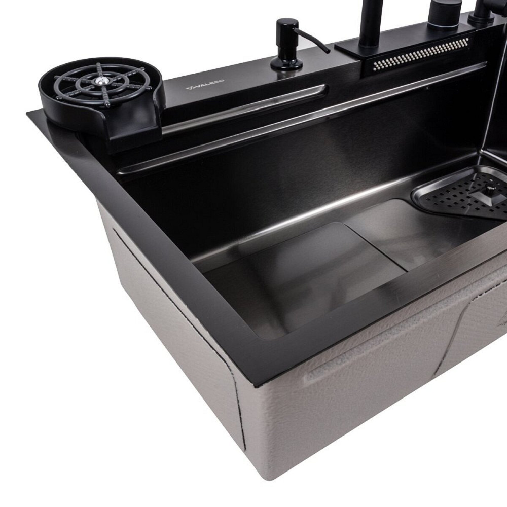 Кухонна мийка 75*46F чорна PVD Valeso Handmade "Водоспад" Fly rain Коломыя - изображение 5