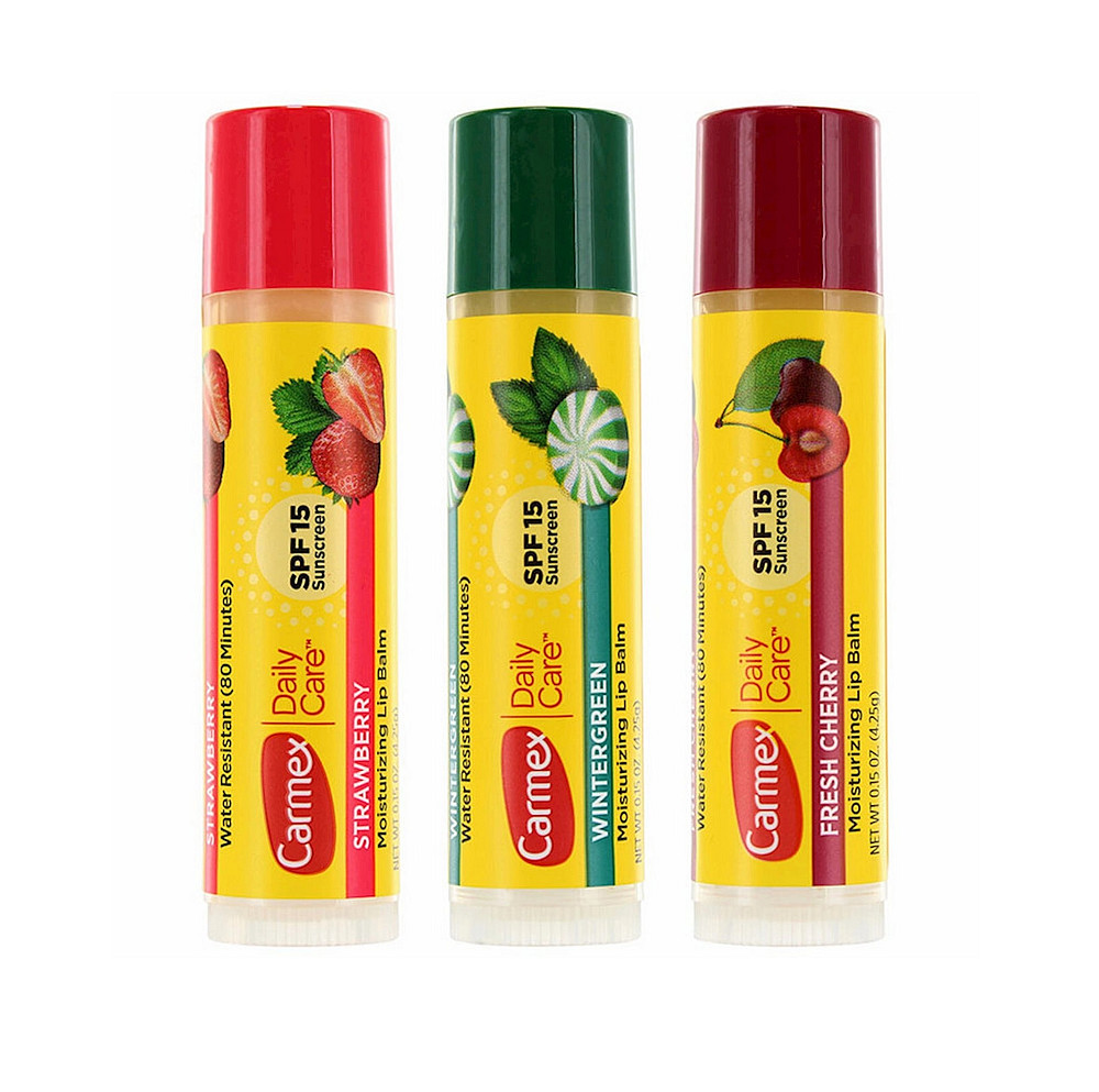 Набір бальзамів для губ у стіках 3-Pack Cherry, Strawberry, Wintergreen SPF 15 Carmex 3х4,25 г Київ - фото 1