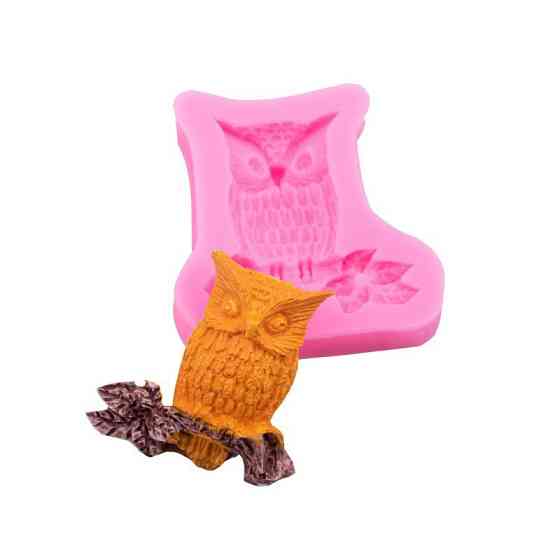 Молд силиконовый Сова 59 на 58 мм розовый Киев