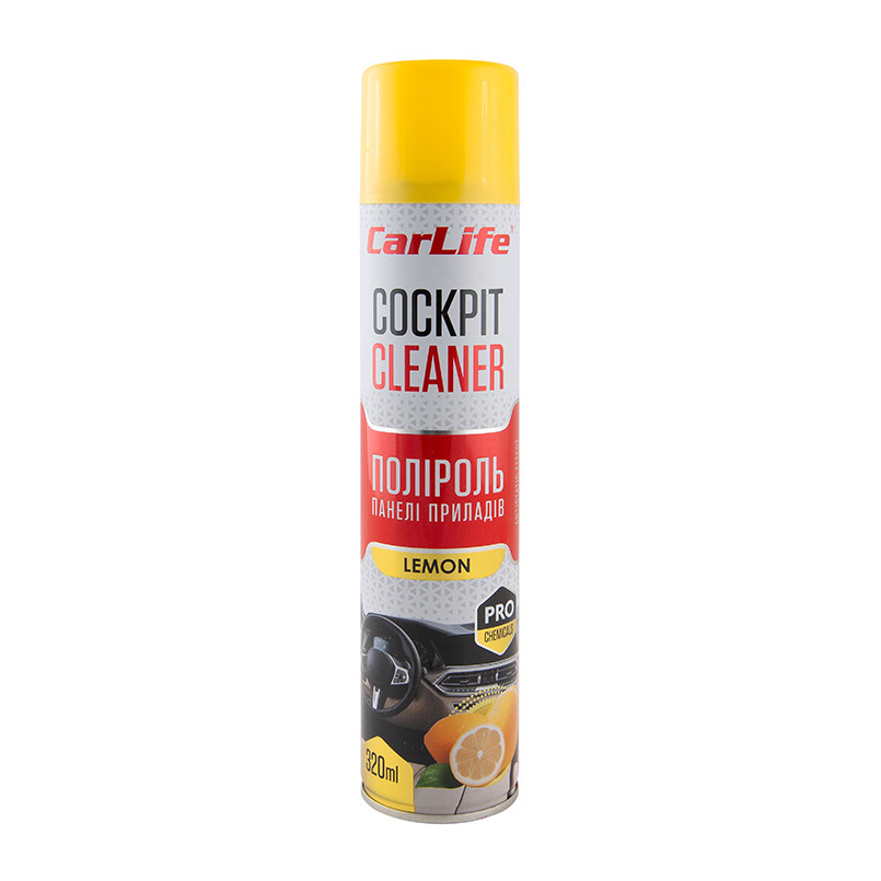 Поліроль для панелі приладів CarLife Cockpit Cleaner Лимон, 320мл Львів - фото 1