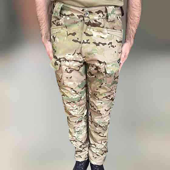 Брюки тактические зимние Wolftrap, SoftShell с флисом, размер 3XL, Мультикам, брюки для военных софтшелл Solmir Киев