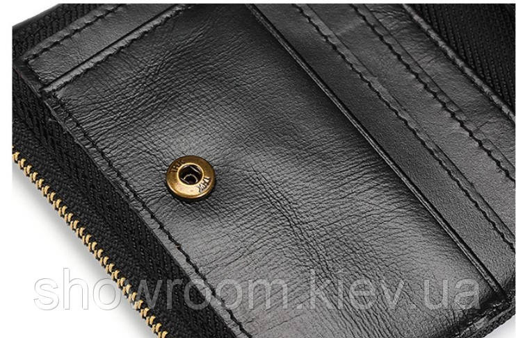 Чоловіче шкіряне портмоне на кнопці Leather Collection (2766) Київ - фото 6