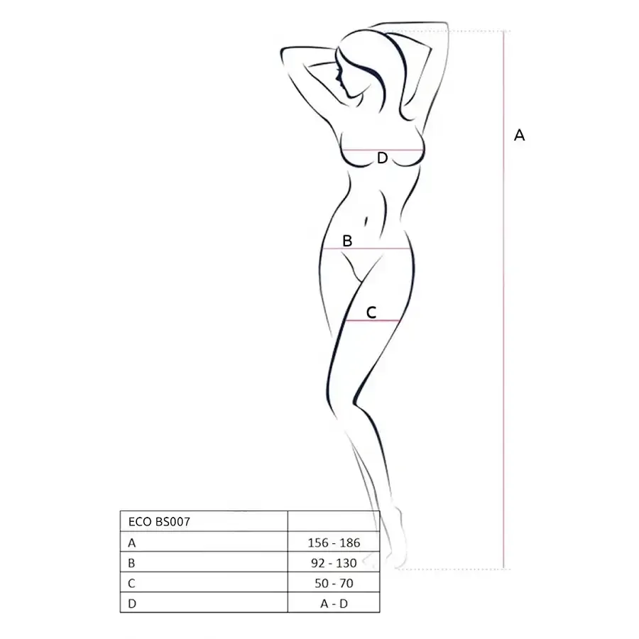 Бодістокінг Passion ECO BS007 red, з доступом, силуетний малюнок, імітація підв’язок Львов - изображение 5