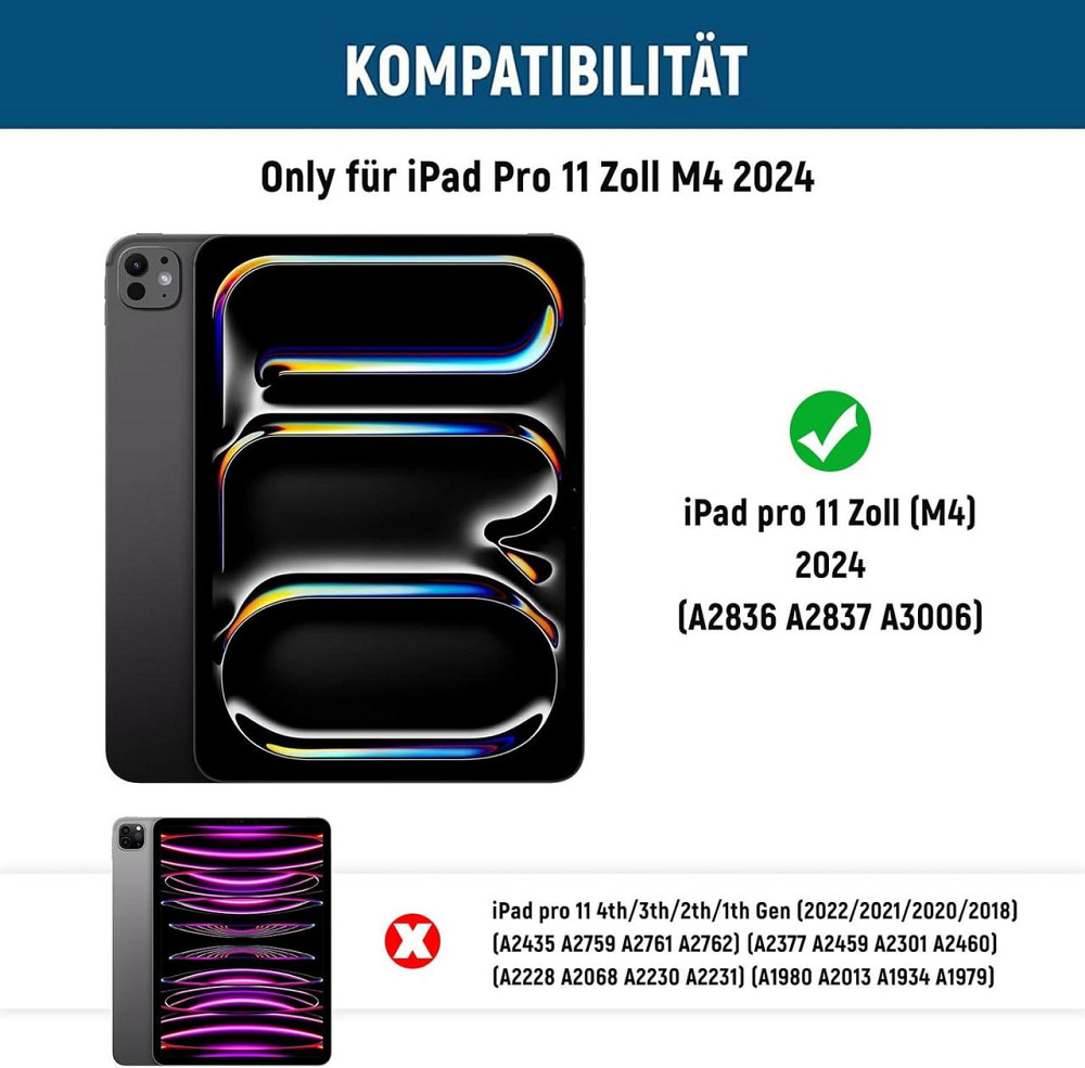 Чехол для iPad Pro 11 2024 M4 с QWERTZ Bluetooth клавиатурой съемный магнитный подставка держатель для Apple Киев - изображение 7