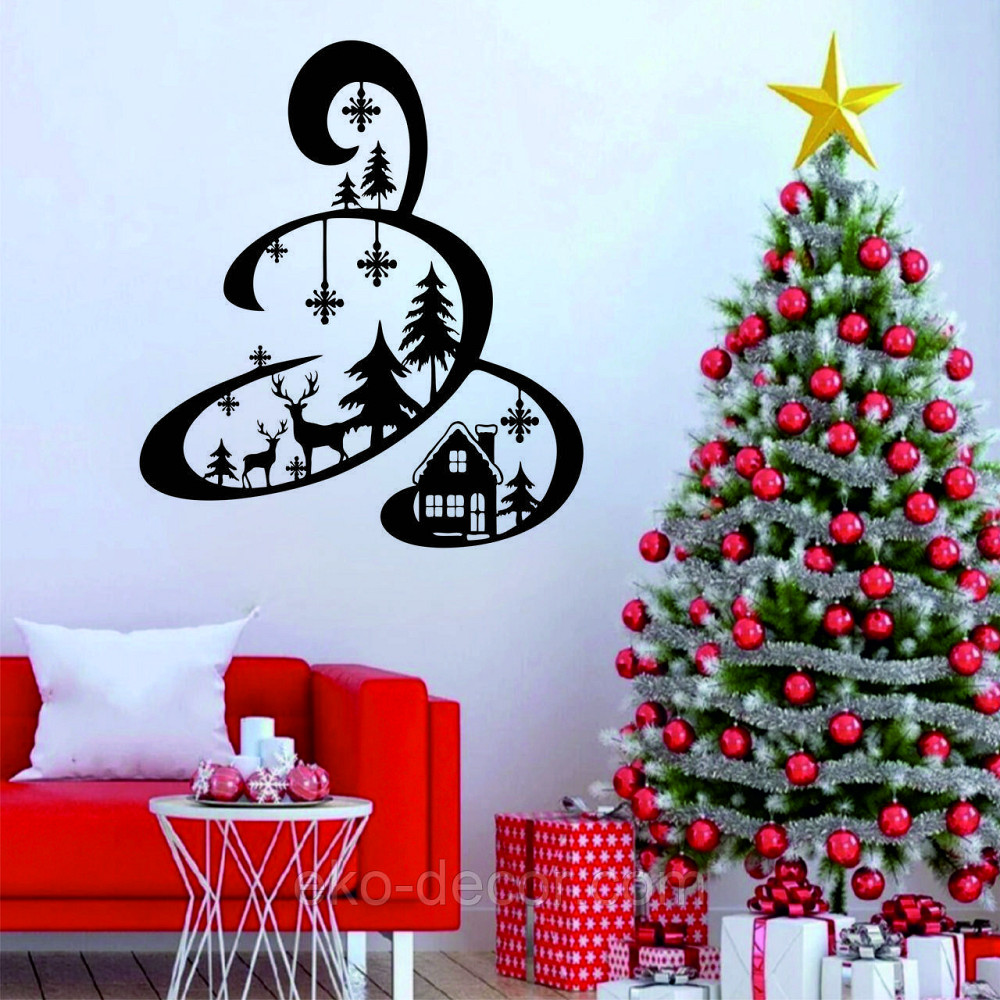 Декоративное настенное Панно «Новый год», Декор на стену 90*78 см, Чёрный Киев - изображение 8