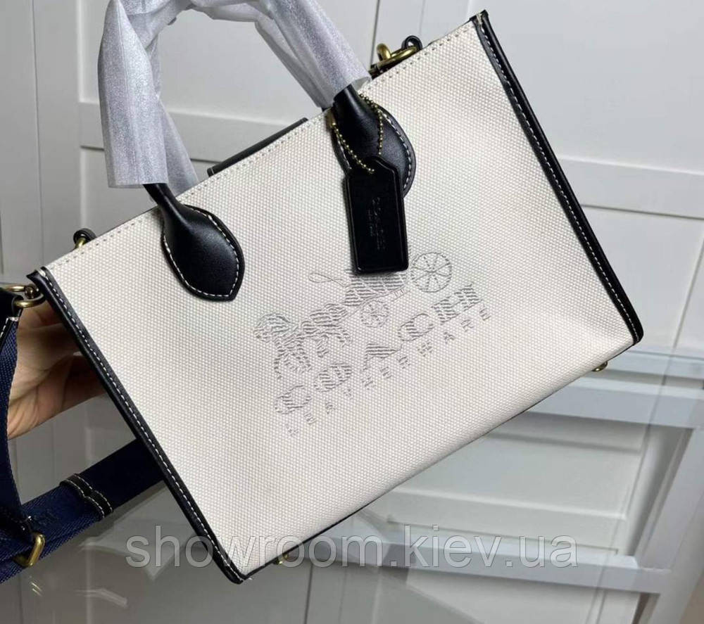 Жіноча сумка середніх розмірів Coach Ace біла Київ - фото 4