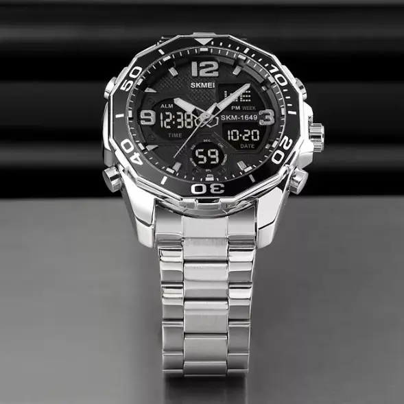 Чоловічий наручний годинник Skmei 1649 (Сріблястий) Київ - фото 4