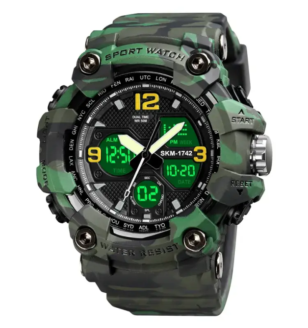 Мужские спортивные наручные часы Skmei 1742 Hamlet (Зеленый камуфляж) Винница - изображение 2