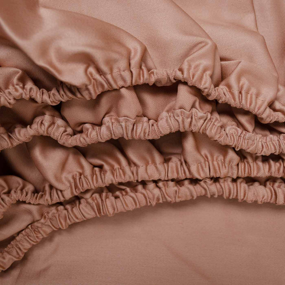 Простынь на резинке полутороспальная сатин 100% хлопок 140х200х30см 125г/м2 (Фраппе) Сумы - изображение 3