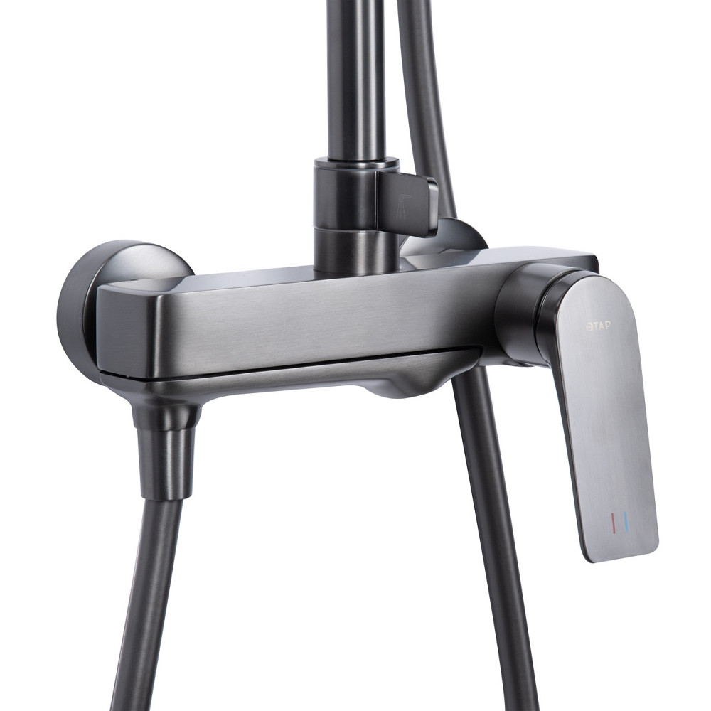 Душова система універсальна Qtap Vlasta New на три споживачі (з виливом) QTVLA111GMB45651 Gunmetal Black PVD Київ - фото 4