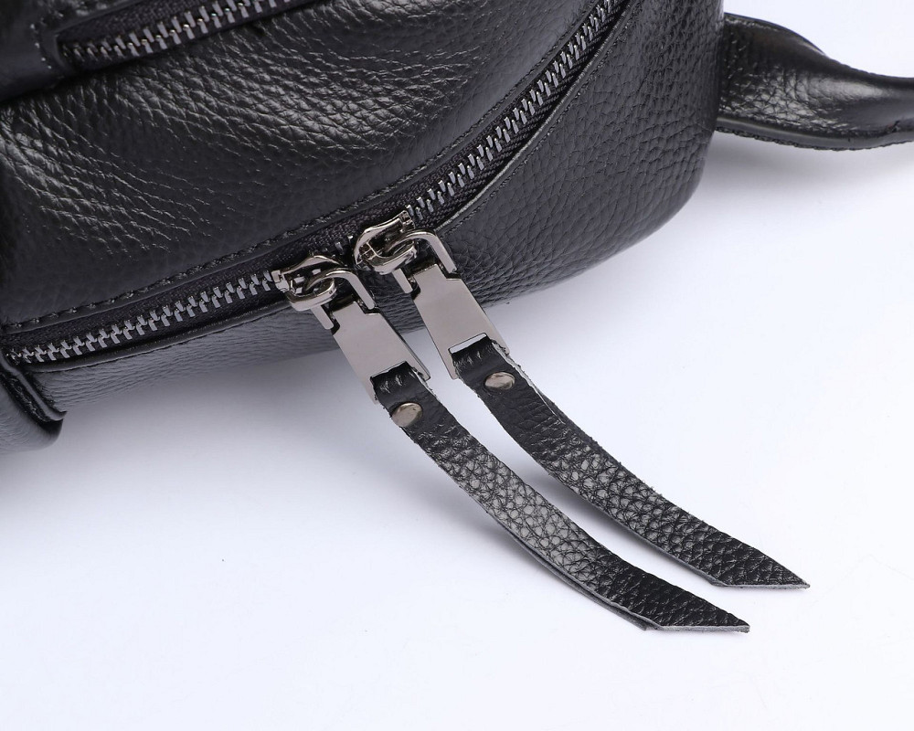 Жіночий міський рюкзак Tiding Bag (31 х 27 х 15 см) з натуральної шкіри Чорний Вінниця - фото 4