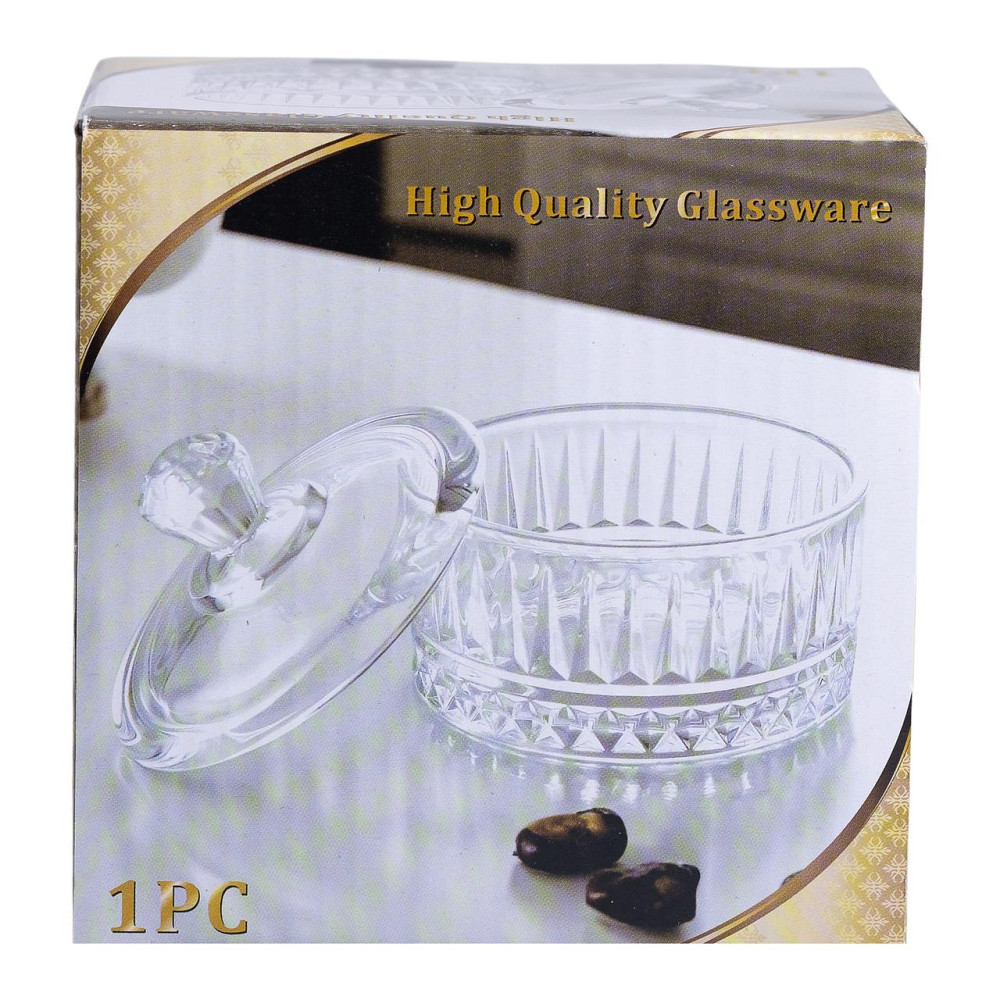 Цукерниця з кришкою скляна Ø 10 см кругла HP-YH-72 Коломия - фото 6