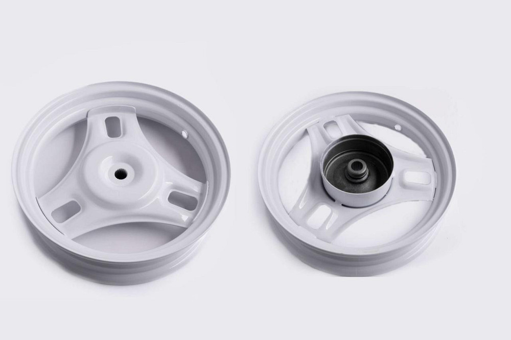 Диск колеса 2.15*10 (зад, барабан) (метал, 22 шліци,) (білий) скутер Хонда Діо Мукачево - фото 1