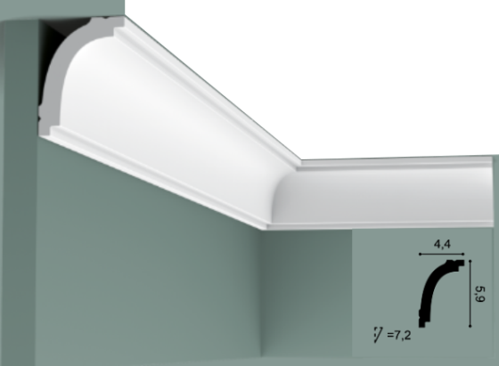 Карниз(плинтус) потолочный  Orac Decor Basixx CB523N     44х59х2000мм Днепр