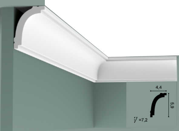 Карниз(плинтус) потолочный  Orac Decor Basixx CB523N     44х59х2000мм Днепр - изображение 2