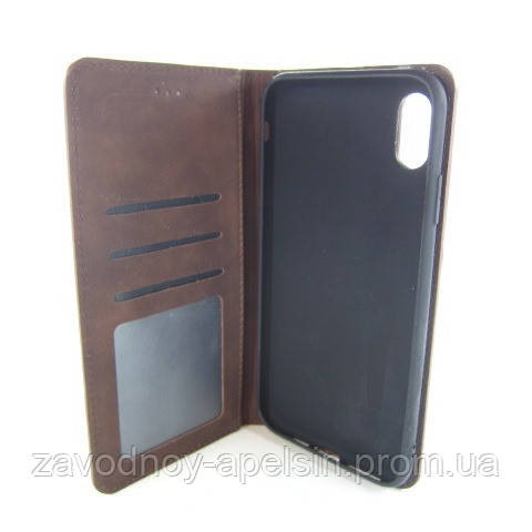 Чехол книжка iPhone XS Max Premium Case (коричневый) Одесса - изображение 3