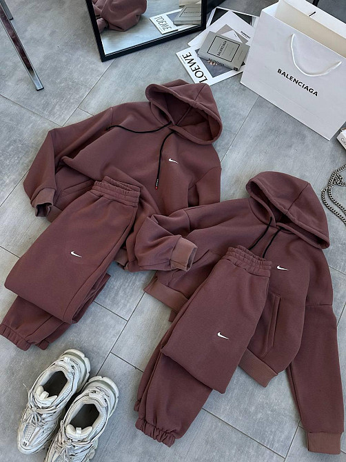 Мужской теплый стильный тринитный костюм на флисе + манжеты рыбана Шоколад, 42/46 Одесса - изображение 3