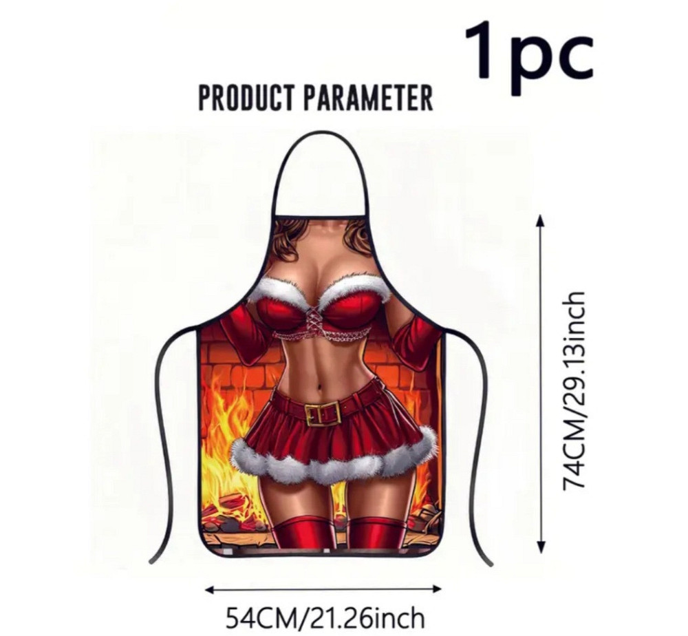 Фартух новорічний для жінок з приколом 74 на 54 см різнобарвний Київ - фото 2