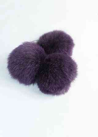 Помпони на дитячу шапку з натурального хутра кролика 7-8 см Фіолетовий Харків