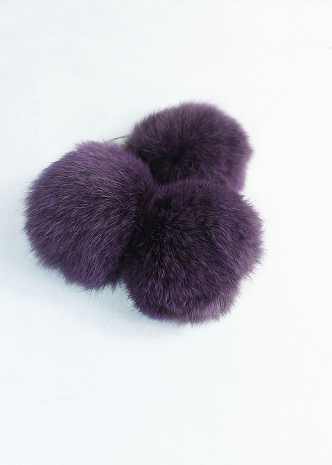 Помпони на дитячу шапку з натурального хутра кролика 7-8 см Фіолетовий Харків - фото 2