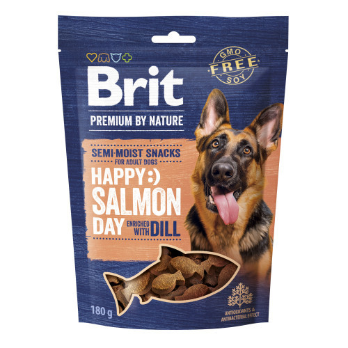 Лакомство Brit Premium Semi-moist Snacks Salmon with Dill полувлажные для собак с лососем и укропом 180 г Киев - изображение 1