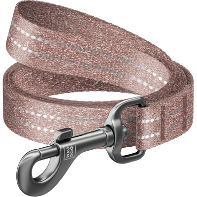 Повідок для собак WAUDOG Re-cotton світловідбивний L-XL Ш 25 мм Д 300 см коричневий (03216) Вінниця - фото 1