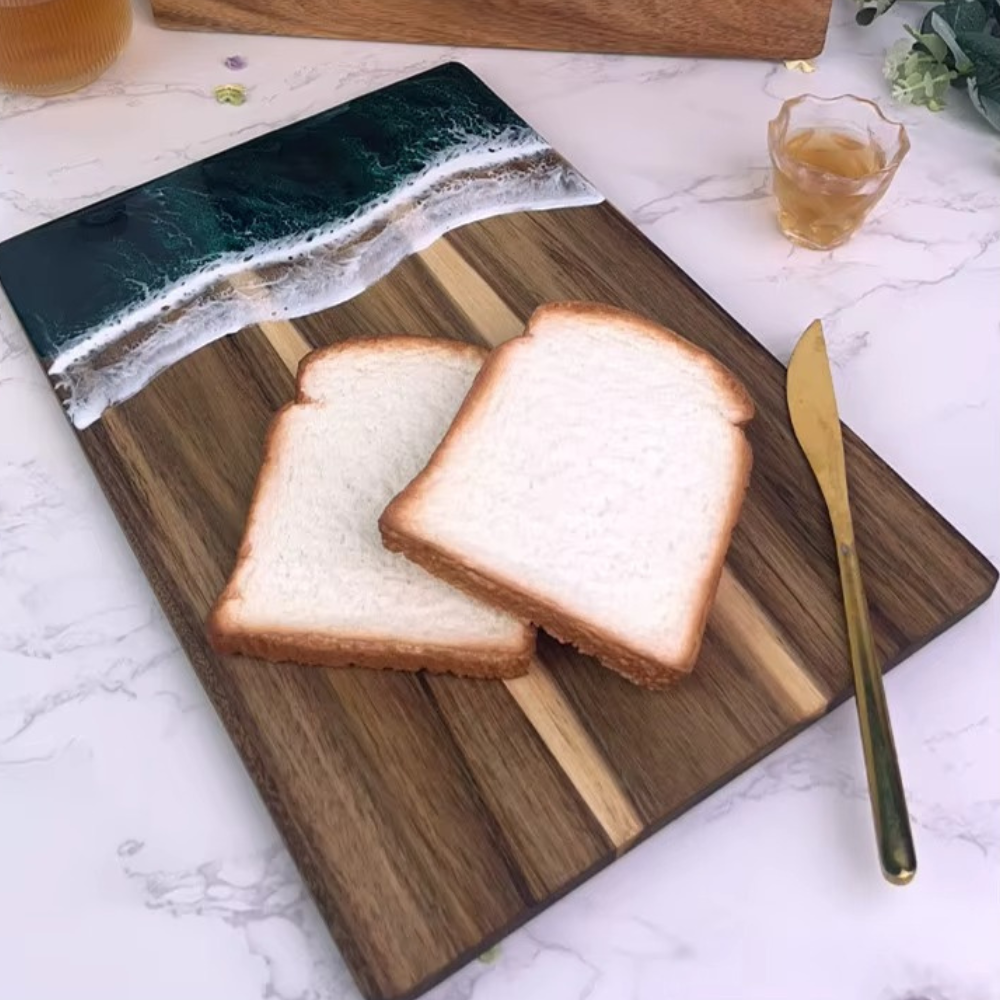 Разделочная доска для кухни бамбуковая,кухонная досточка для разделки из бамбука с узором морской волны 36 х 25 см Каменец-Подольский - изображение 7