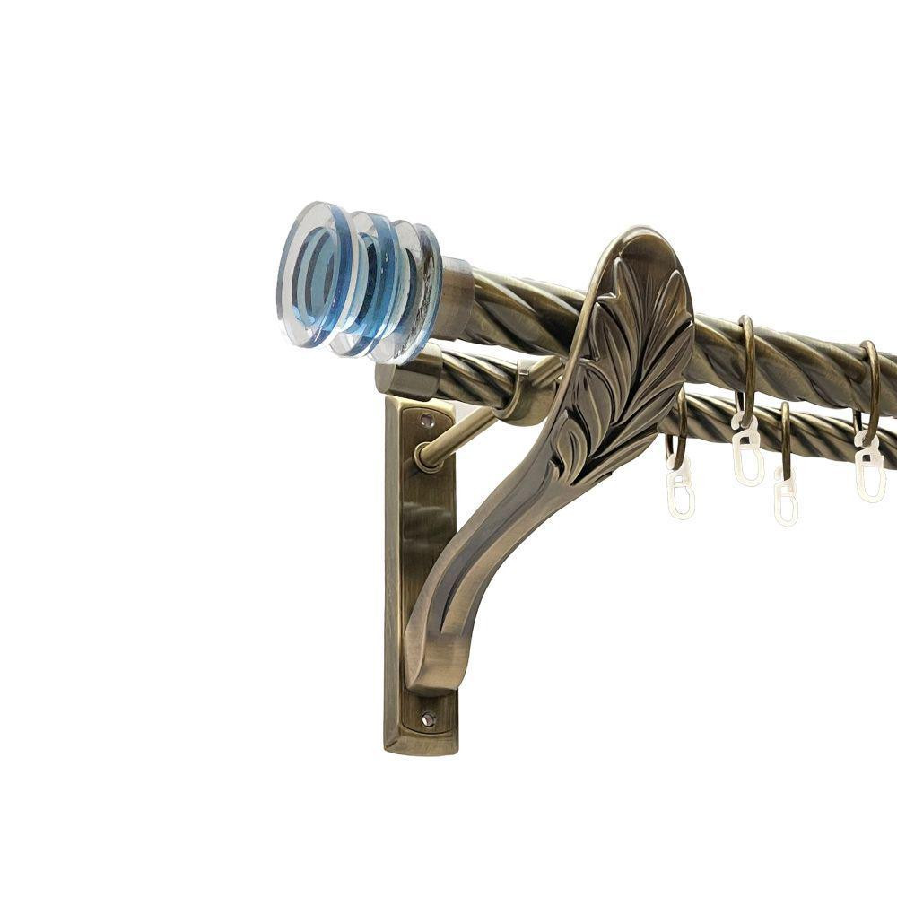 Карниз Orvit Акварія металевий дворядний ретро скручена труба кільце металеве Антик 25\19 мм 160 см Львов - изображение 1