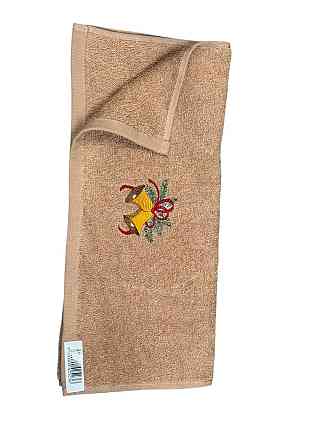 Рушник махровий новорічний з вишивкою 40×70, 100% бавовна Київ