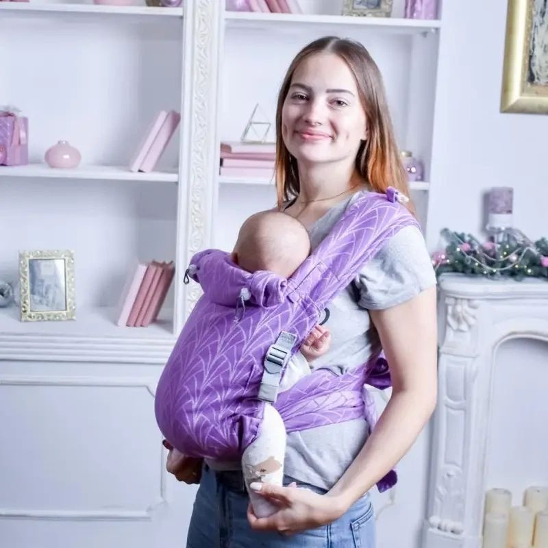 Май-слінг жаккардовий з народження до 36 місяців Coolbabka Бузковий Lily Кривий Ріг - фото 1