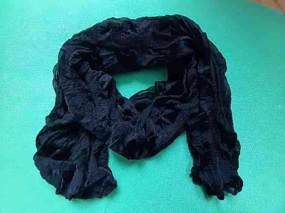 Шарф женский черный гармошка размер шарфа приблизительно 140*35см Киев