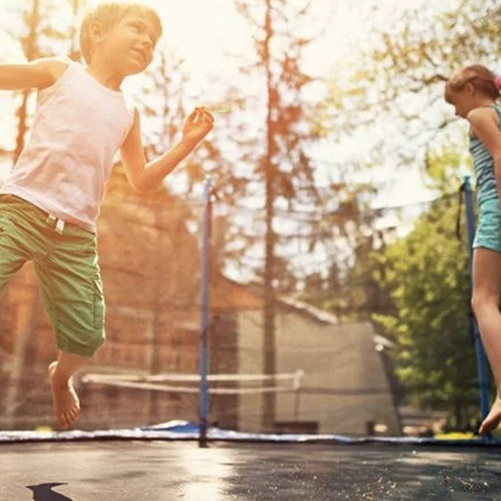 Батут JUMI 305 см с внутренней защитной сеткой и лестницей уличный батут для детей и взрослых до 150кг синий Киев - изображение 5