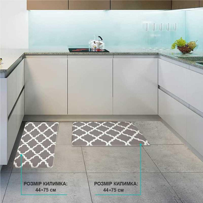Набор коврики кухонные Lovely Svi 2 шт: 44 x74 x1см и 44 x74x1см Серый Киев - изображение 2