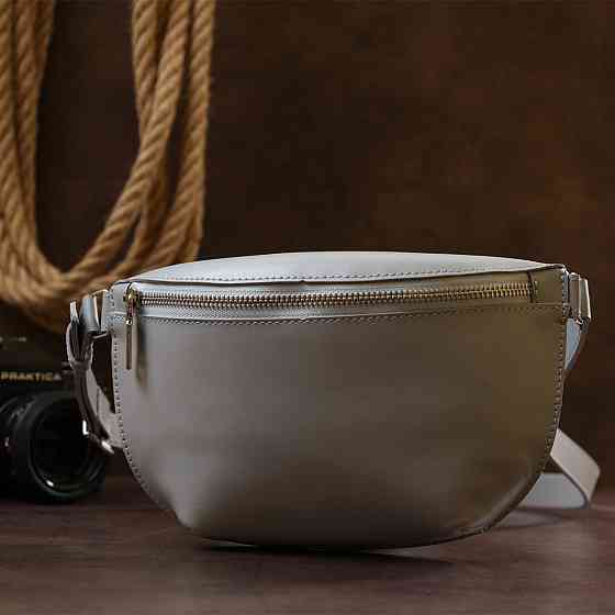 Жіноча бананка із натуральної шкіри Shvigel 16389 Сірий Київ