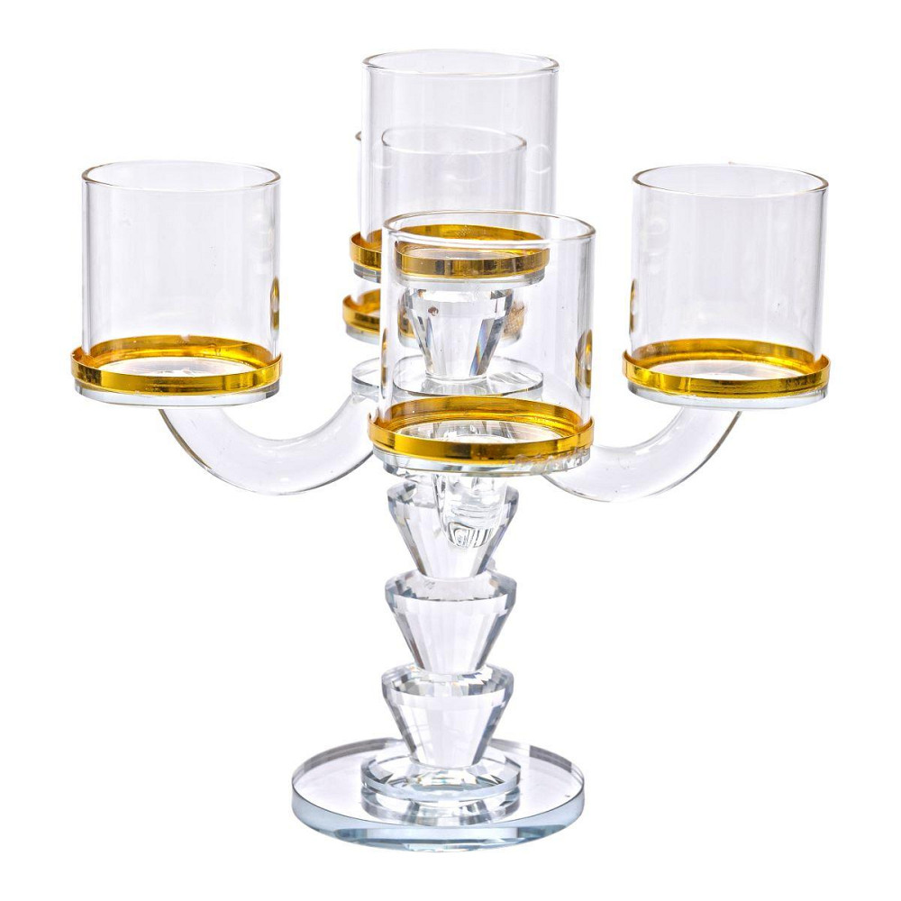 Декоративний канделябр на 5 свічок зі золотом Київ - фото 2