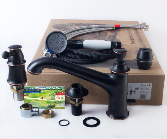 Змішувач врізний на борт ванни Imprese Podzima Zrala ZMK02170805, черный Київ