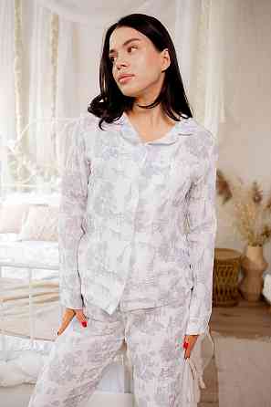 Женский комплект из натуральной ткани Диор серый, Молочный, XS-S Харьков